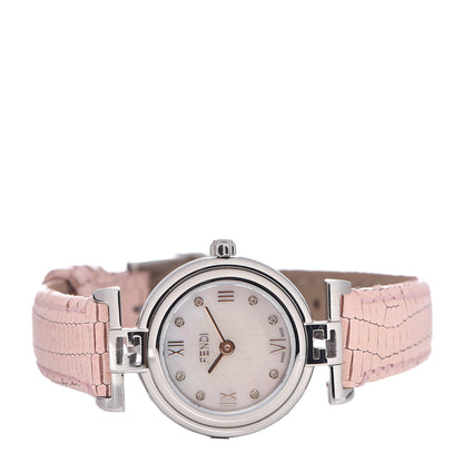 Fendi Stainless Steel Calfskin Diamond Pink Mother of Pearl 23mm Moda Quartz Watch 3 of 10