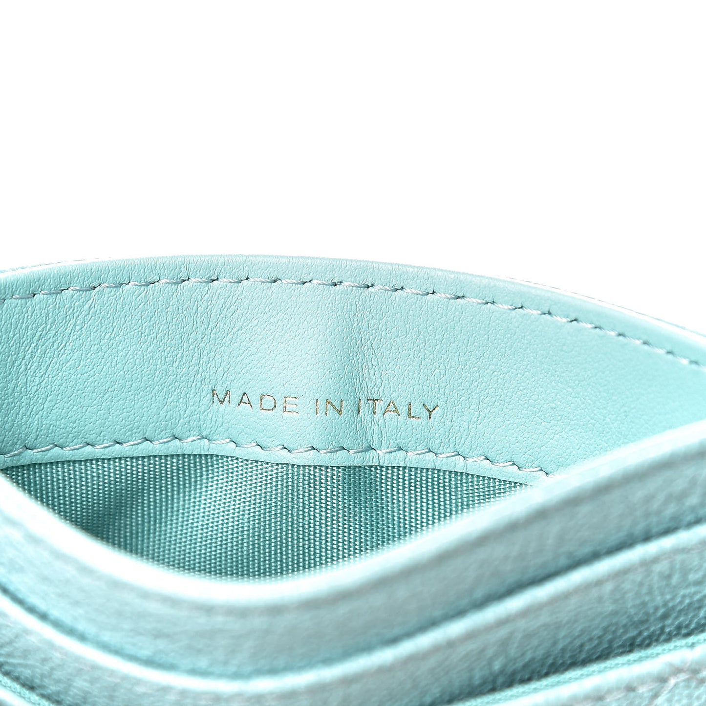 Caviar Quilted Boy Card Holder Light Blue