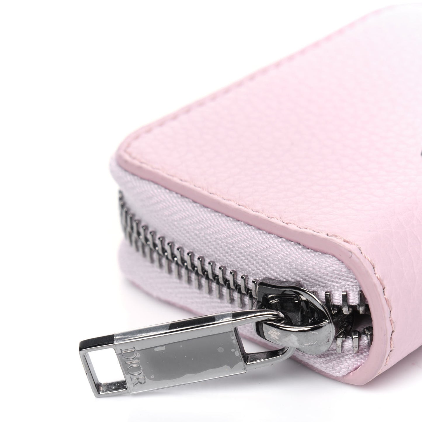 Grained Calfskin Playful Coin Holder Pink