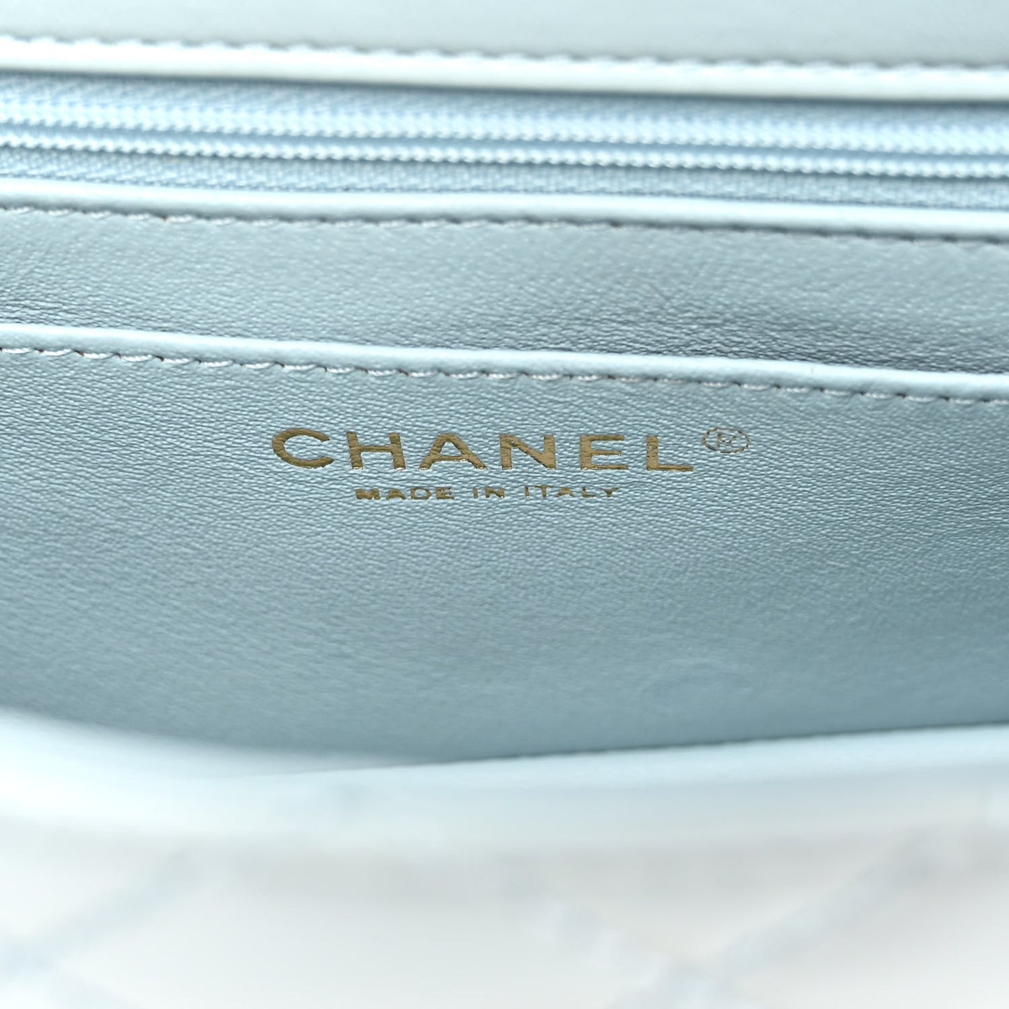 Aged Calfskin Quilted 2.55 Reissue Mini Flap Light Blue