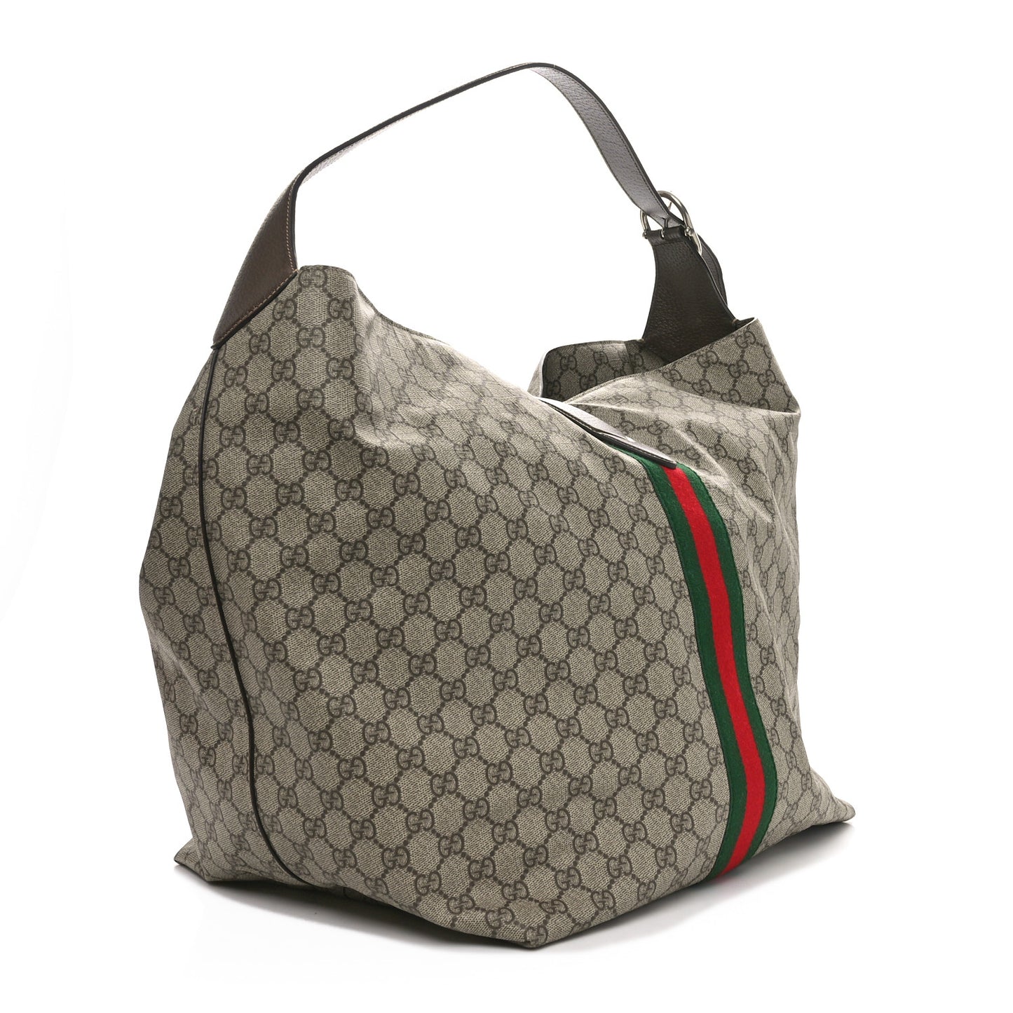 GG Supreme Monogram Calfskin Web Medium Jackie 1961 Shoulder Bag Beige Brown Sugar