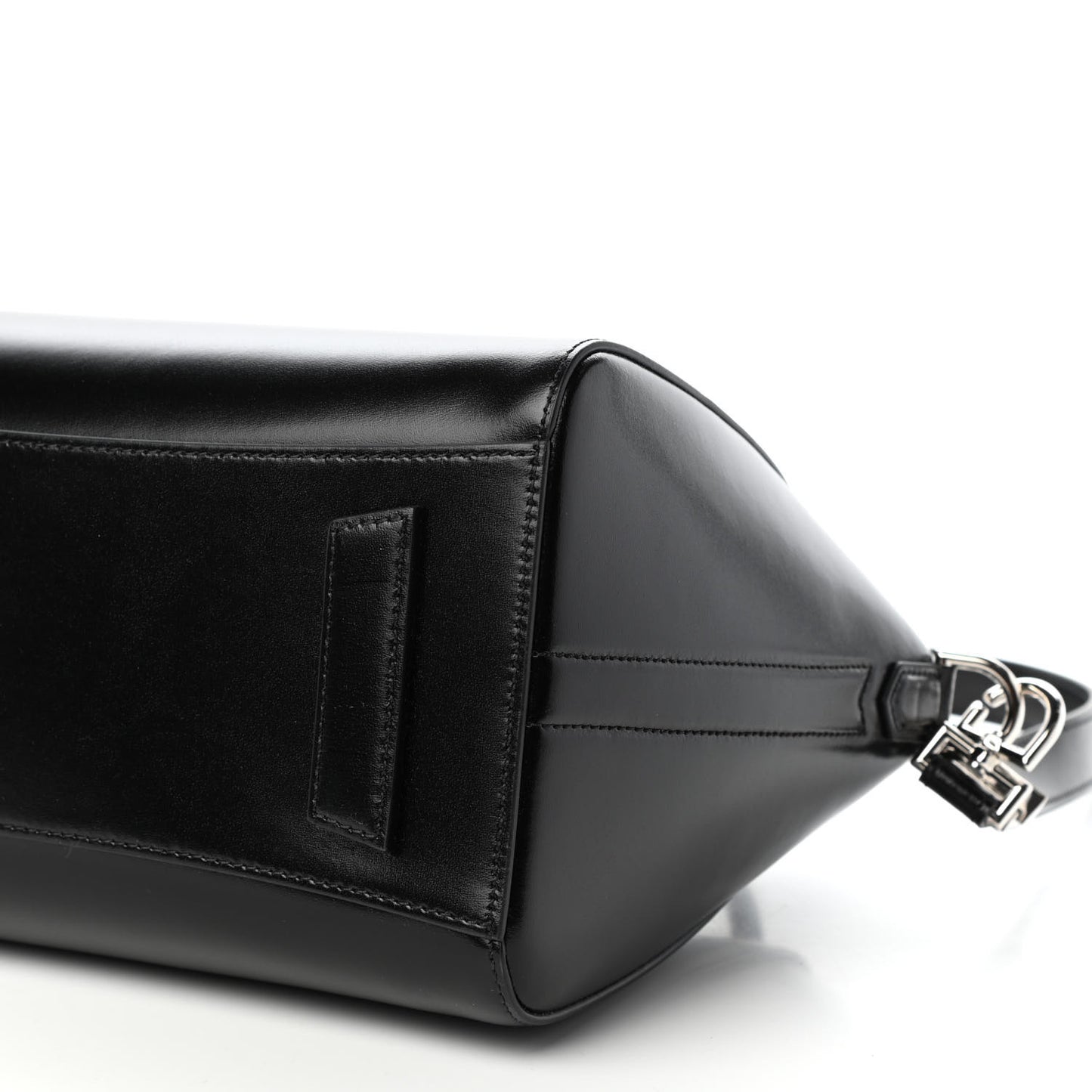 Shiny Lord Calfskin Small Antigona Black