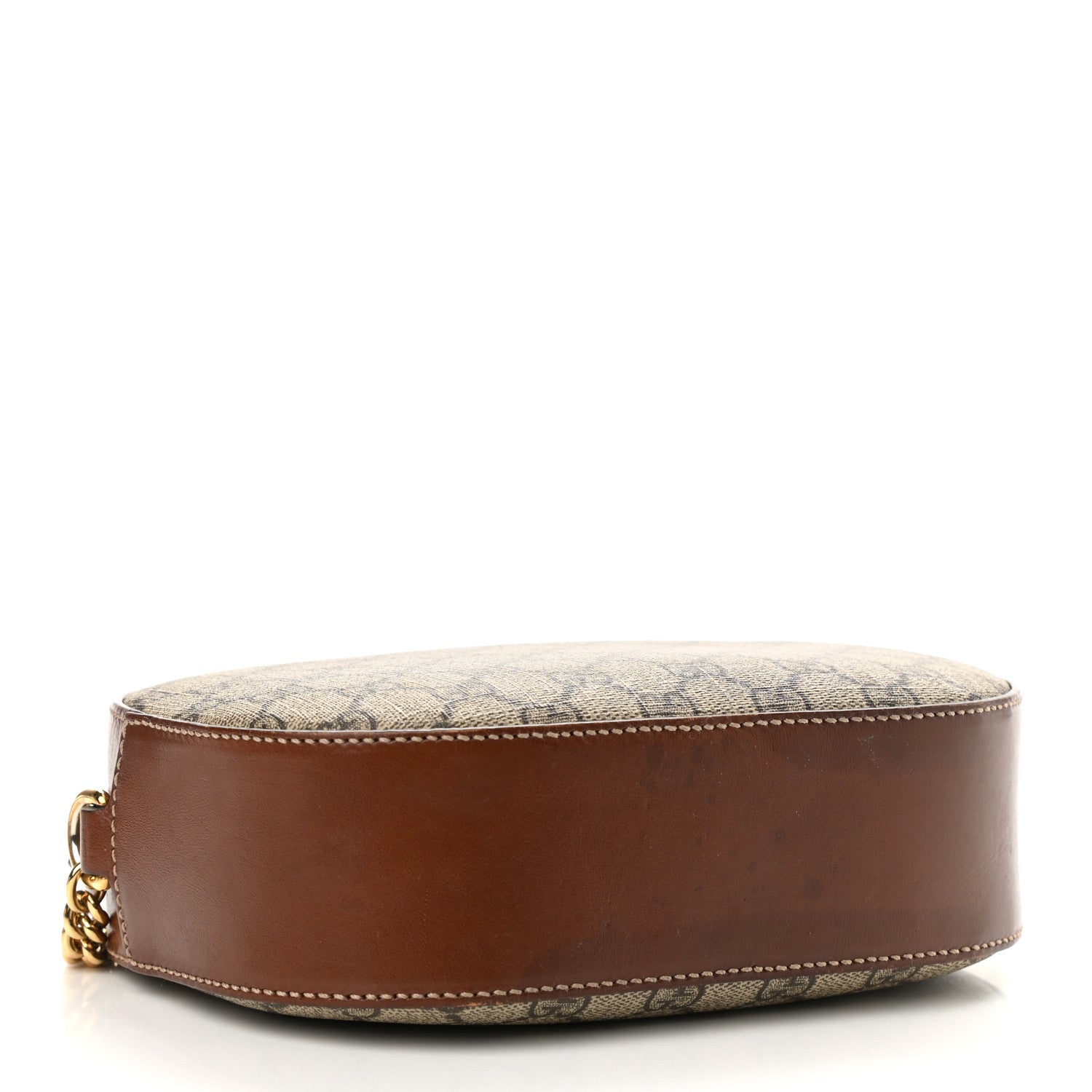 Gucci GG Supreme Monogram Cuoio Toscano Mini Chain Shoulder Bag Beige Ebony Cuir 4 of 14