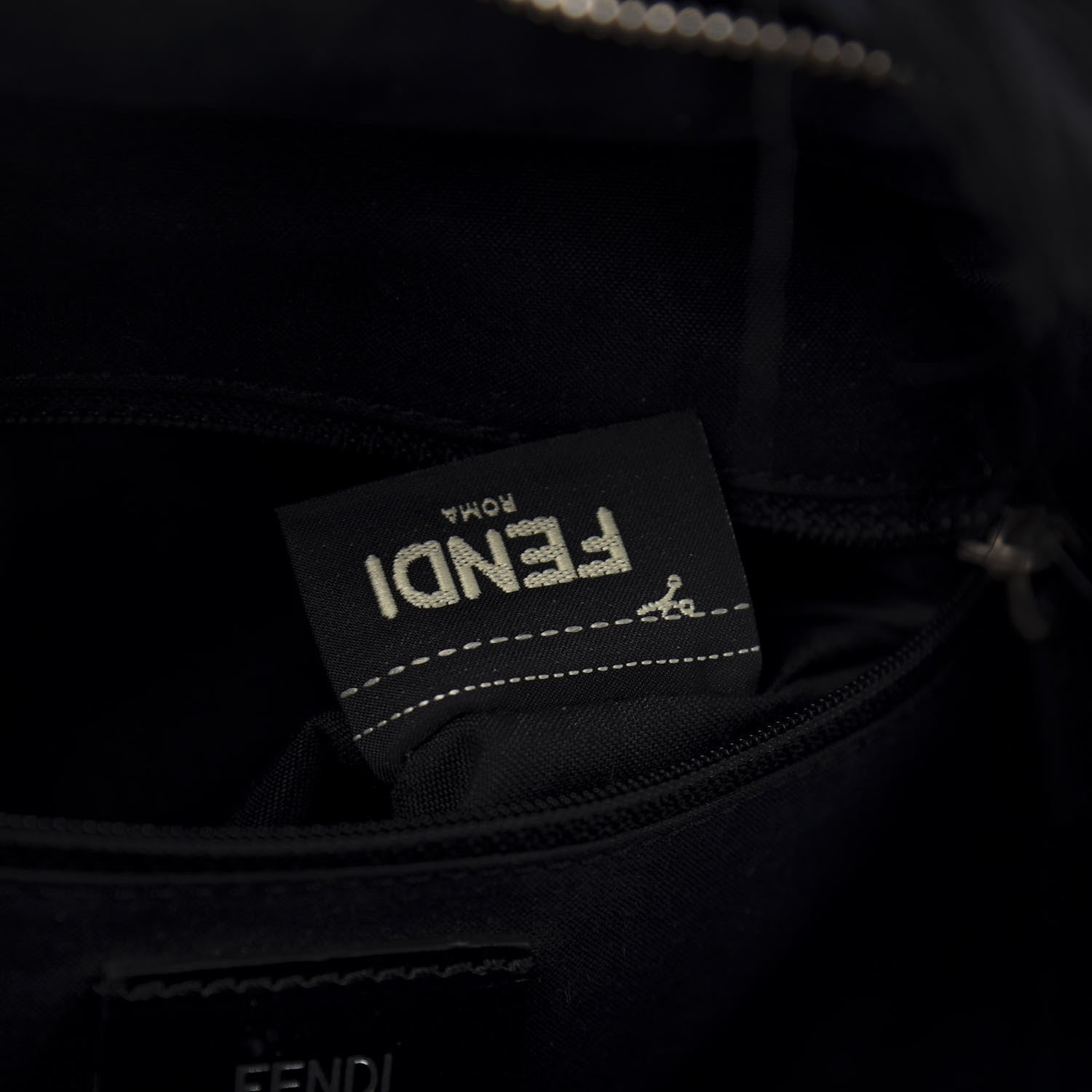 Fendi Nylon Vitello Fox Goat Fur Monster Eyes Backpack Black Multicolor Sky 7 of 11