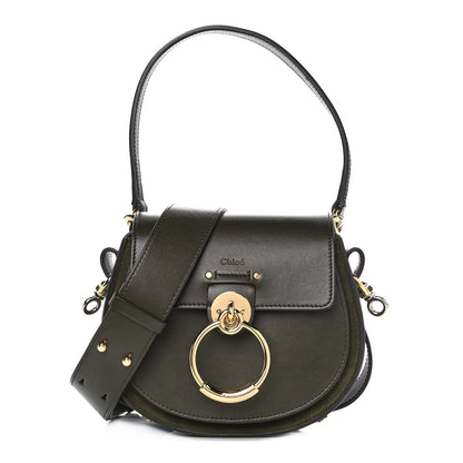 Chloe Calfskin Suede Small Tess Bag Deep Forest 1 of 12