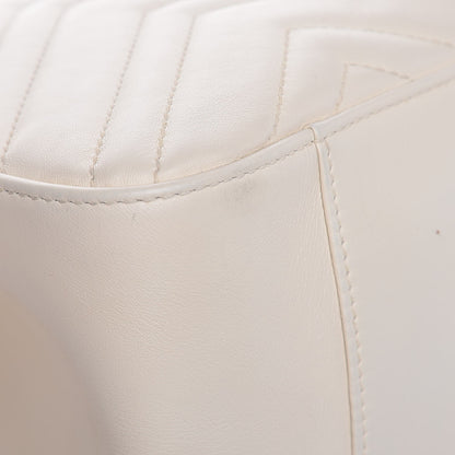 Gucci Calfskin Matelasse Medium GG Marmont Shoulder Tote Bag White 13 of 16