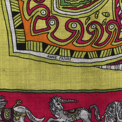 Hermes Cashmere Silk Aux Portes Du Palais Shawl 140 5 of 6