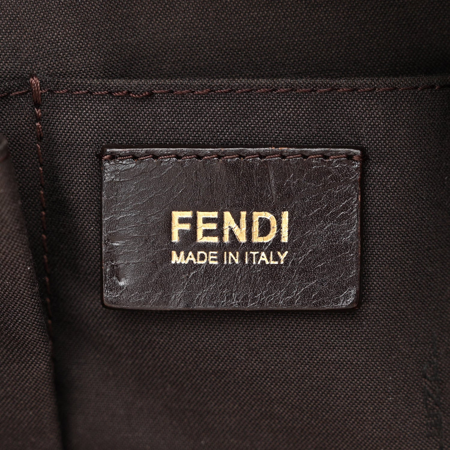 Fendi Pequin Vitello Shoulder Tote Tobacco Amarena 6 of 16