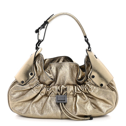 Burberry Metallic Calfskin Warrior Hobo Gold 1 of 13