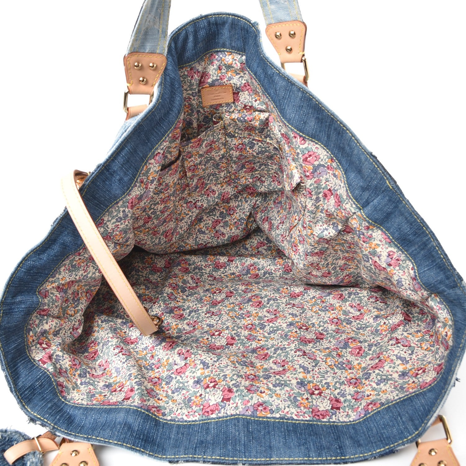 Louis Vuitton Denim Patchwork Cabby Tote Blue 5 of 10