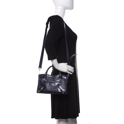 Balenciaga Smooth Calfskin Metallic Patent Giant 12 Silver Hardware Mini City Ultraviolet 2 of 14