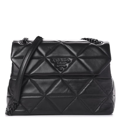 Prada Nappa Triangle Stitched Large Spectrum Bag Black 1 of 10