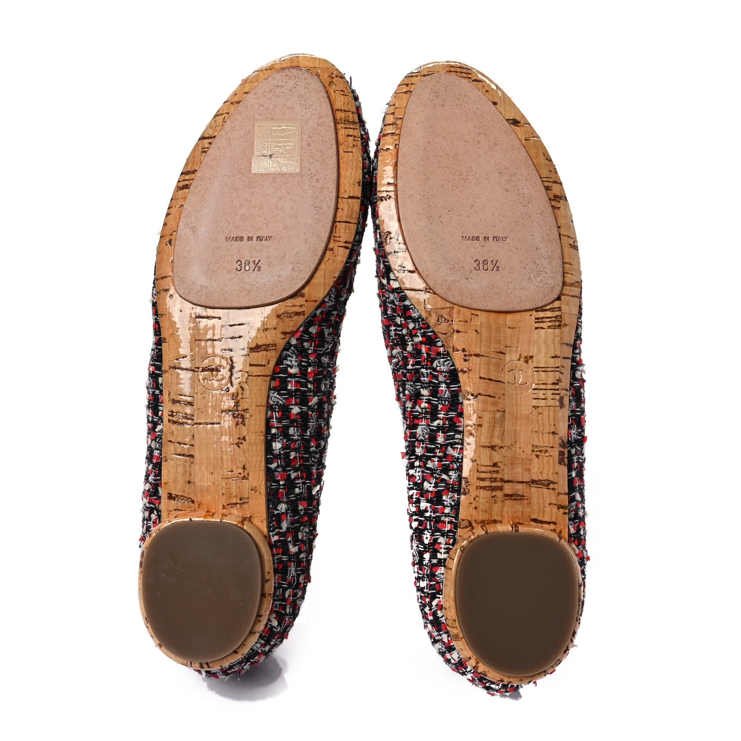 Chanel Tweed Crystal CC Ballerina Flats 38.5 Multicolor 5 of 8