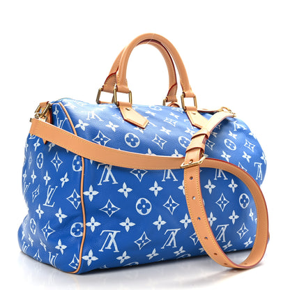 Louis Vuitton Calfskin Monogram Speedy P9 Bandouliere 40 Blue 3 of 10