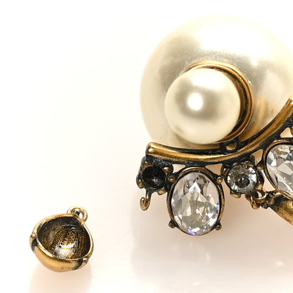 Christian Dior Pearl Crystal Tribales Earrings Gold 8 of 10