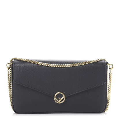 Fendi Vitello Cruise F is Fendi Envelope Wallet on Chain with Pouches Black 1 of 12