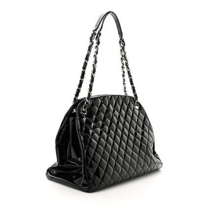 Chanel Patent Quilted Large Just Mademoiselle Bowling Bag Black 3 of 15