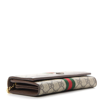 Gucci GG Supreme Monogram Web Ophidia Wallet On Chain Brown 4 of 10
