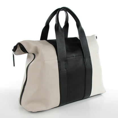 3.1 Phillip Lim 3.1 Calfskin Tri-Color 31 Hour Bag Black White Putty 3 of 9