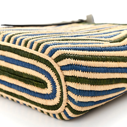 Loewe Raffia Square Small Basket Tote Bag Natural Khaki Blue 9 of 9