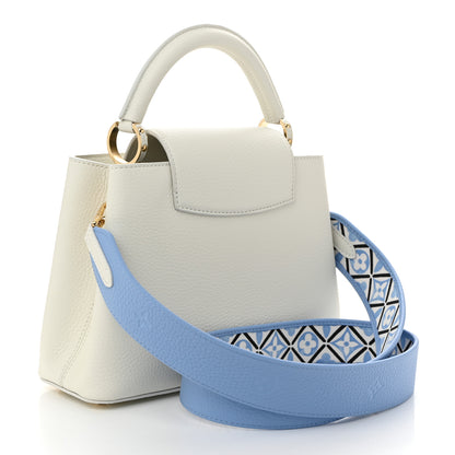 Louis Vuitton Taurillon Tile Capucines BB Snow White Provence Blue 3 of 9