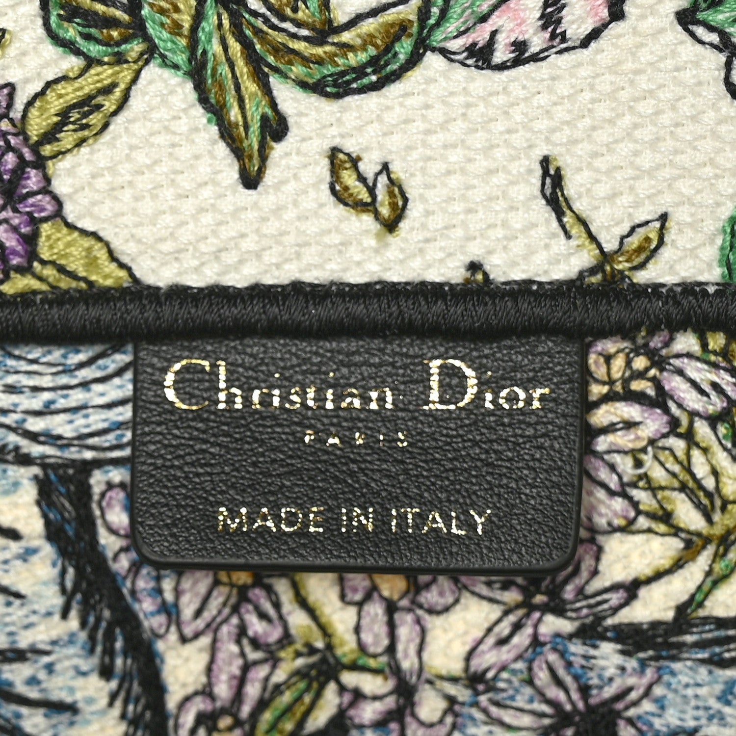 Christian Dior Canvas Embroidered Large D-Constellation Book Tote Latte Multicolor 6 of 7