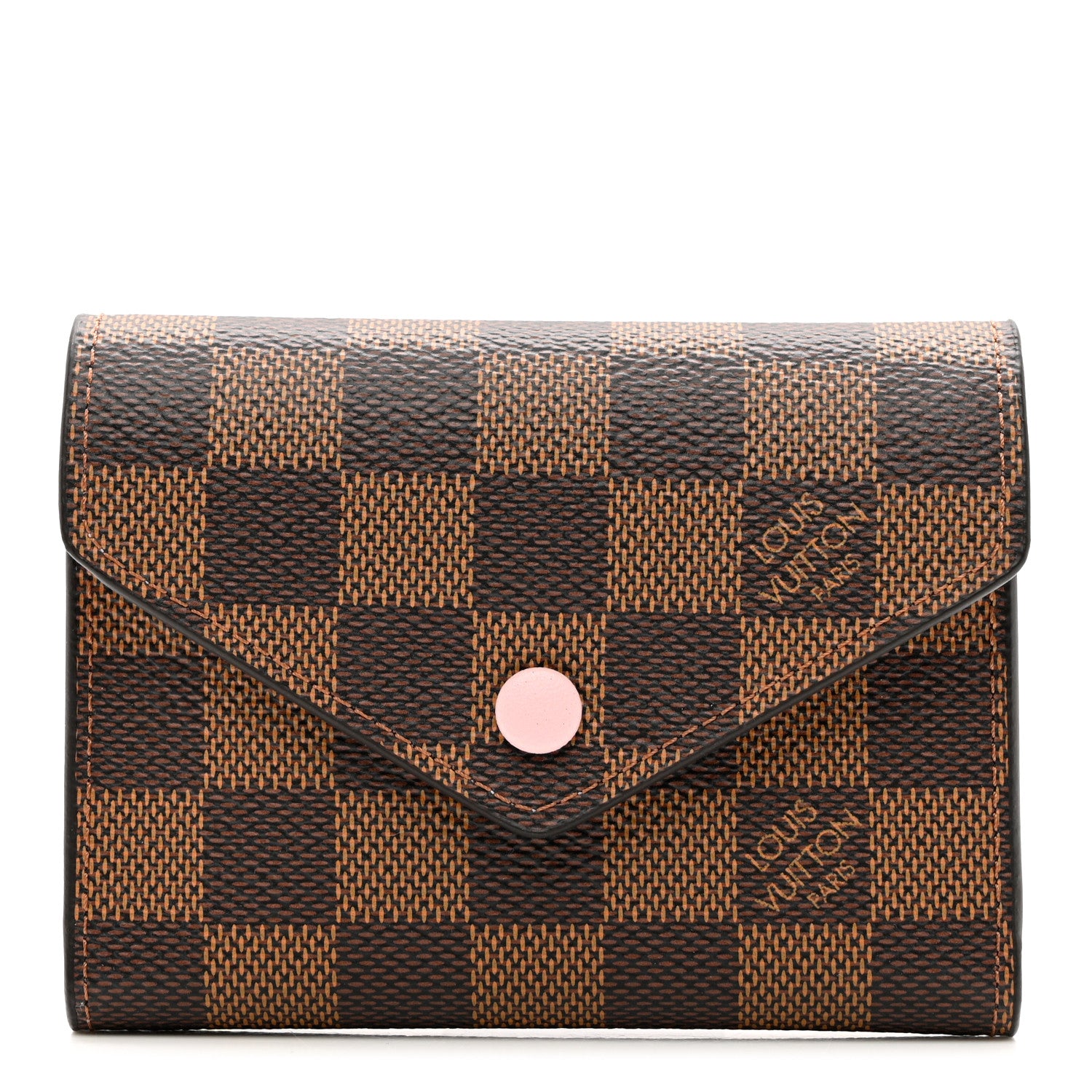 Louis Vuitton Damier Ebene Victorine Wallet Rose Ballerine 1 of 7