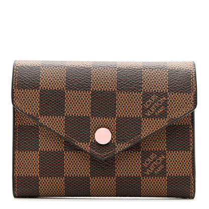 Louis Vuitton Damier Ebene Victorine Wallet Rose Ballerine 1 of 7
