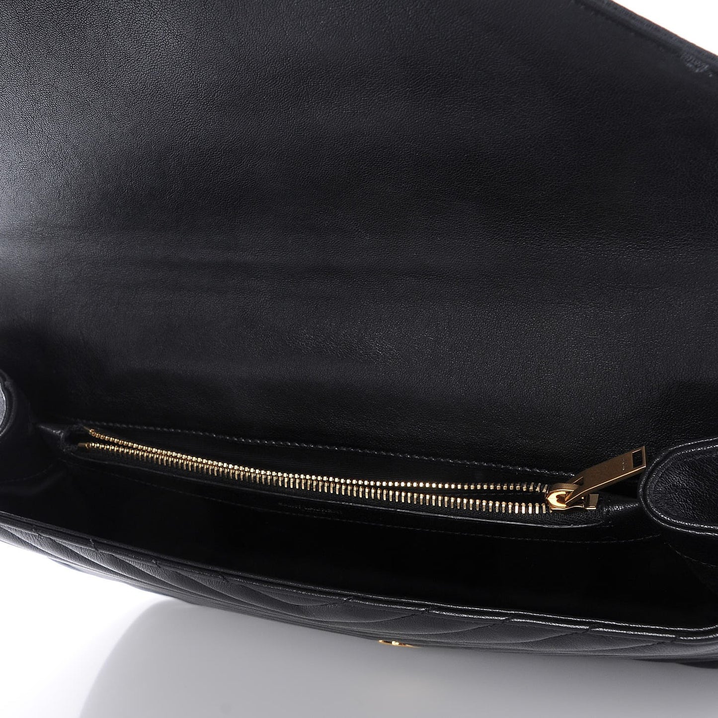 Sheepskin Matelasse Chevron Monogram Large College Satchel Black