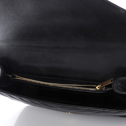 Saint Laurent Sheepskin Matelasse Chevron Monogram Large College Satchel Black 6 of 8