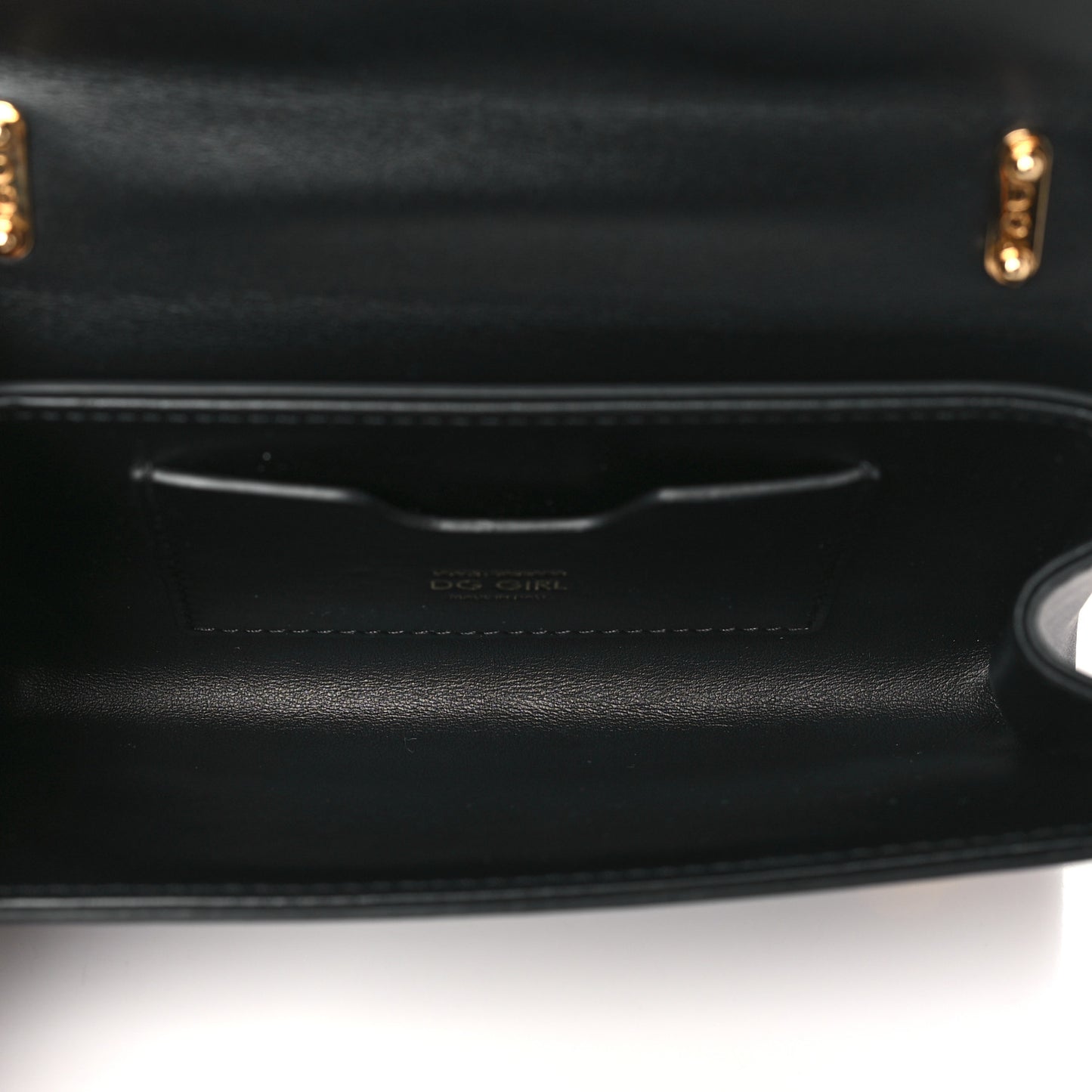 DOLCE GABBANA Calfskin DG Girls Phone Shoulder Bag Black