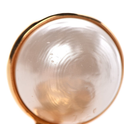 Chanel Pearl Large CC Drop Clip On Earrings Gold 5 of 6