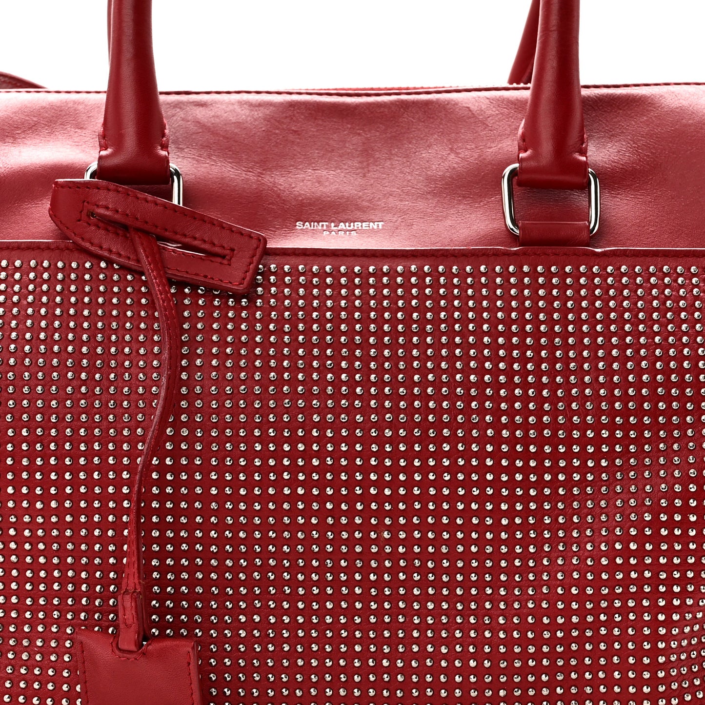 Calfskin Studded Classic Duffle 6 Red
