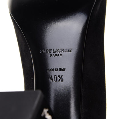 Saint Laurent Kid Scamosciato Babies 90 Pumps 40.5 Black 8 of 9