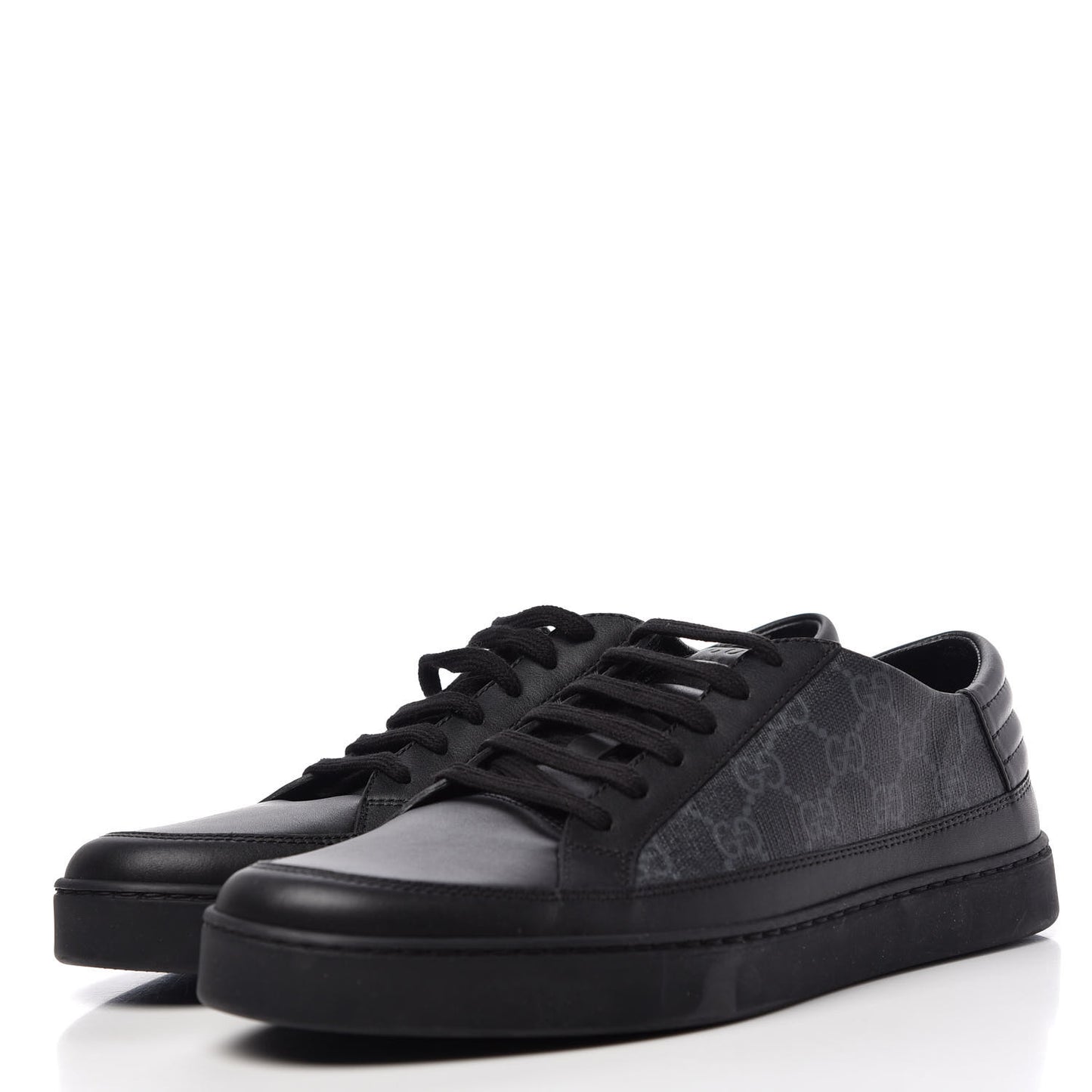 GG Supreme Monogram Mens Low Top Sneakers 8.5 Black