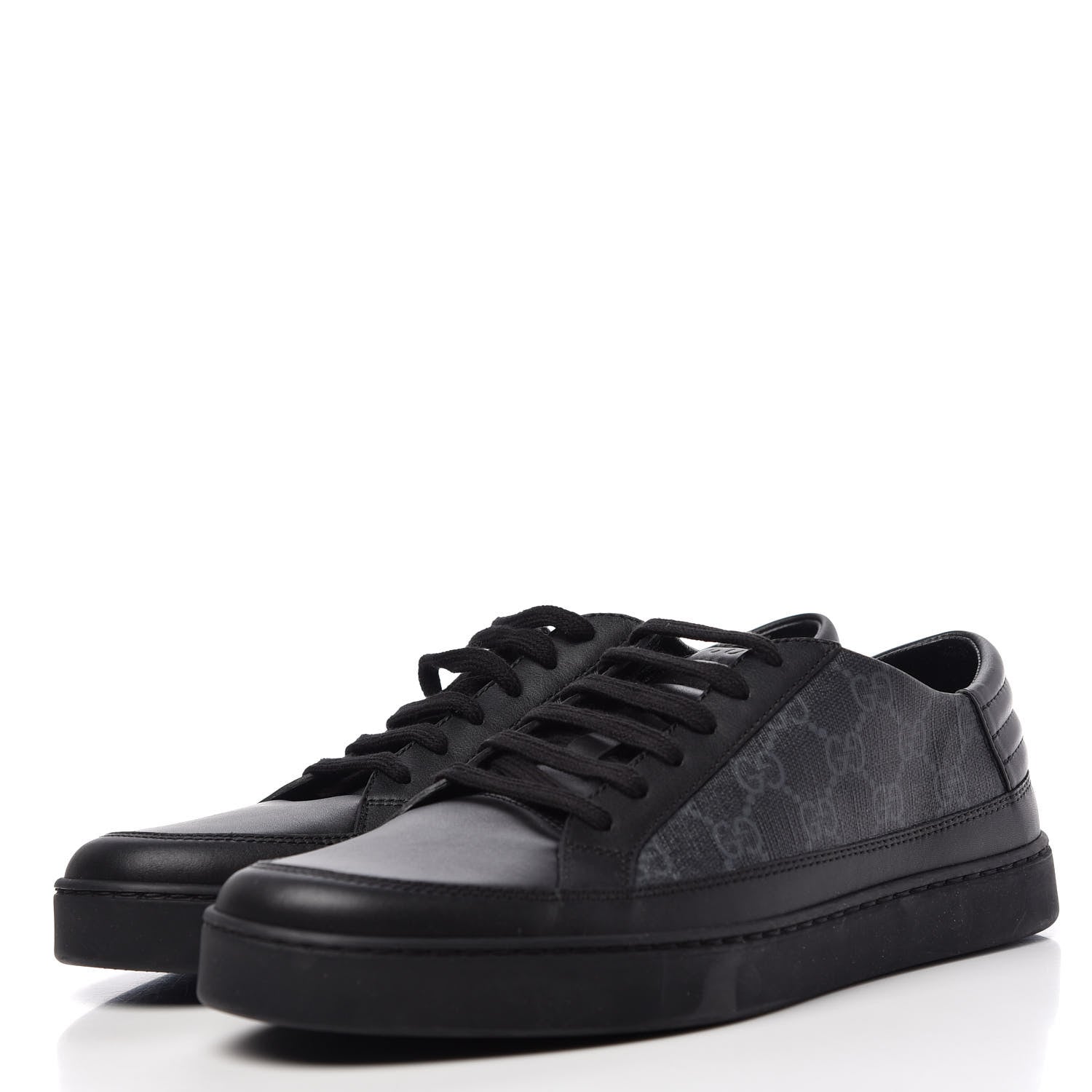 Gucci GG Supreme Monogram Mens Low Top Sneakers 8.5 Black 3 of 11