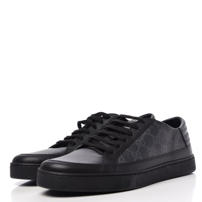 Gucci GG Supreme Monogram Mens Low Top Sneakers 8.5 Black 3 of 11