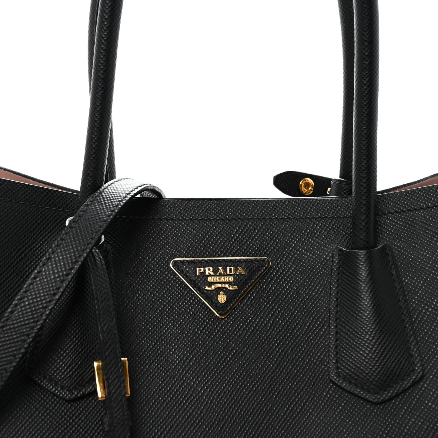 Saffiano Cuir Large Double Bag Black Mughetto
