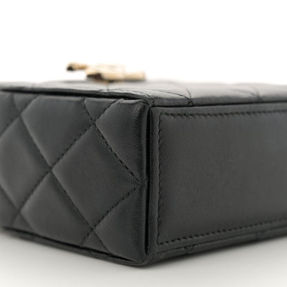 Chanel Lambskin Quilted Small Box With Chain Black 10 of 11