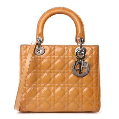 Christian Dior Patent Cannage Medium Lady Dior Beige 1 of 7