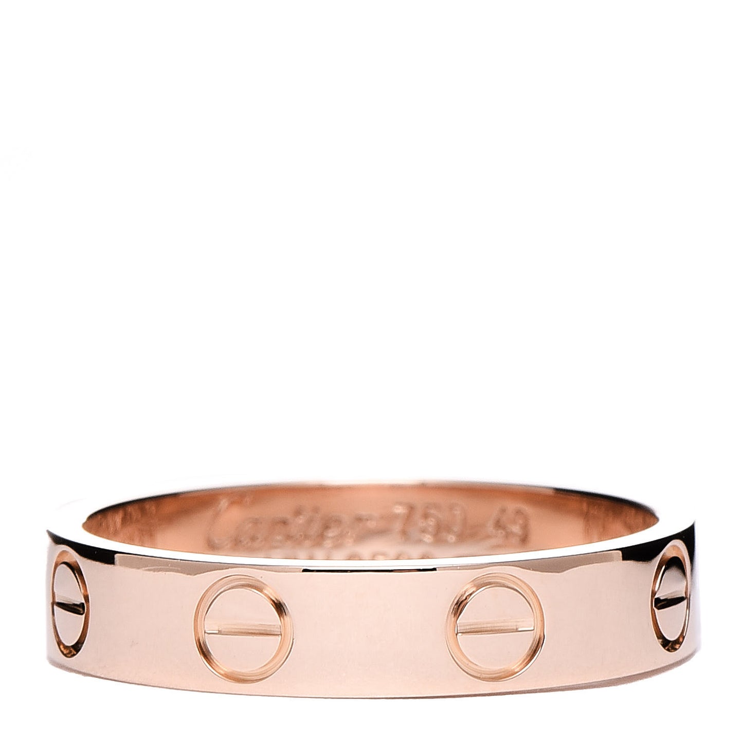 18K Pink Gold 3.5mm LOVE Wedding Band Ring 50 5.25