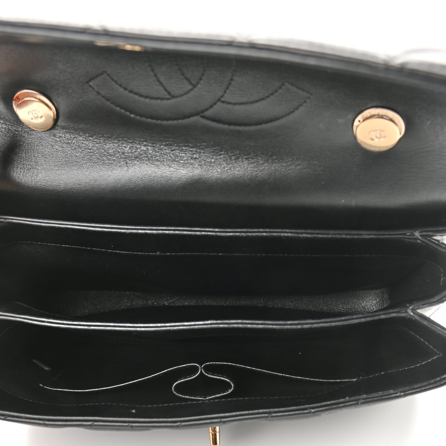 Lambskin Quilted Medium Trendy CC Flap Dual Handle Bag Black