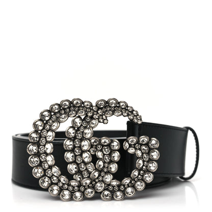 Gucci Calfskin Crystal Double G 40mm Belt 85 34 Black 1 of 5