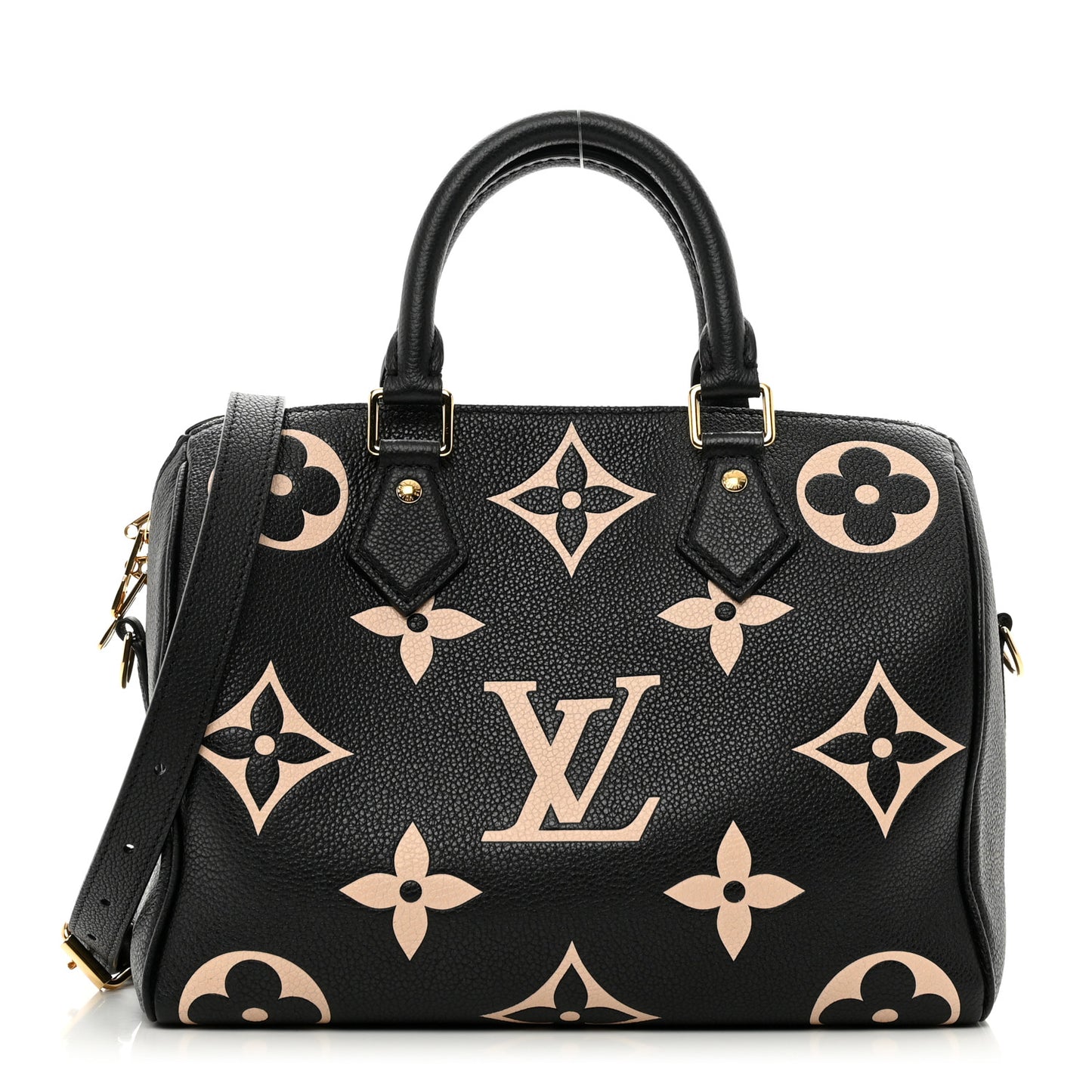 Empreinte Monogram Giant Speedy Bandouliere 25 Black Beige