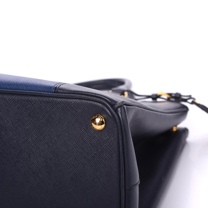 Prada Saffiano Lux Colorblock Medium Galleria Double Zip Tote Baltico Bluette 7 of 10