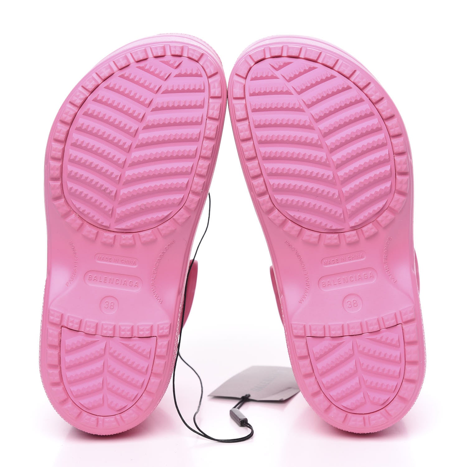 Balenciaga X CROCS Rubber Textured Womens Platform Sandals 38 Rose Bonbon 6 of 8