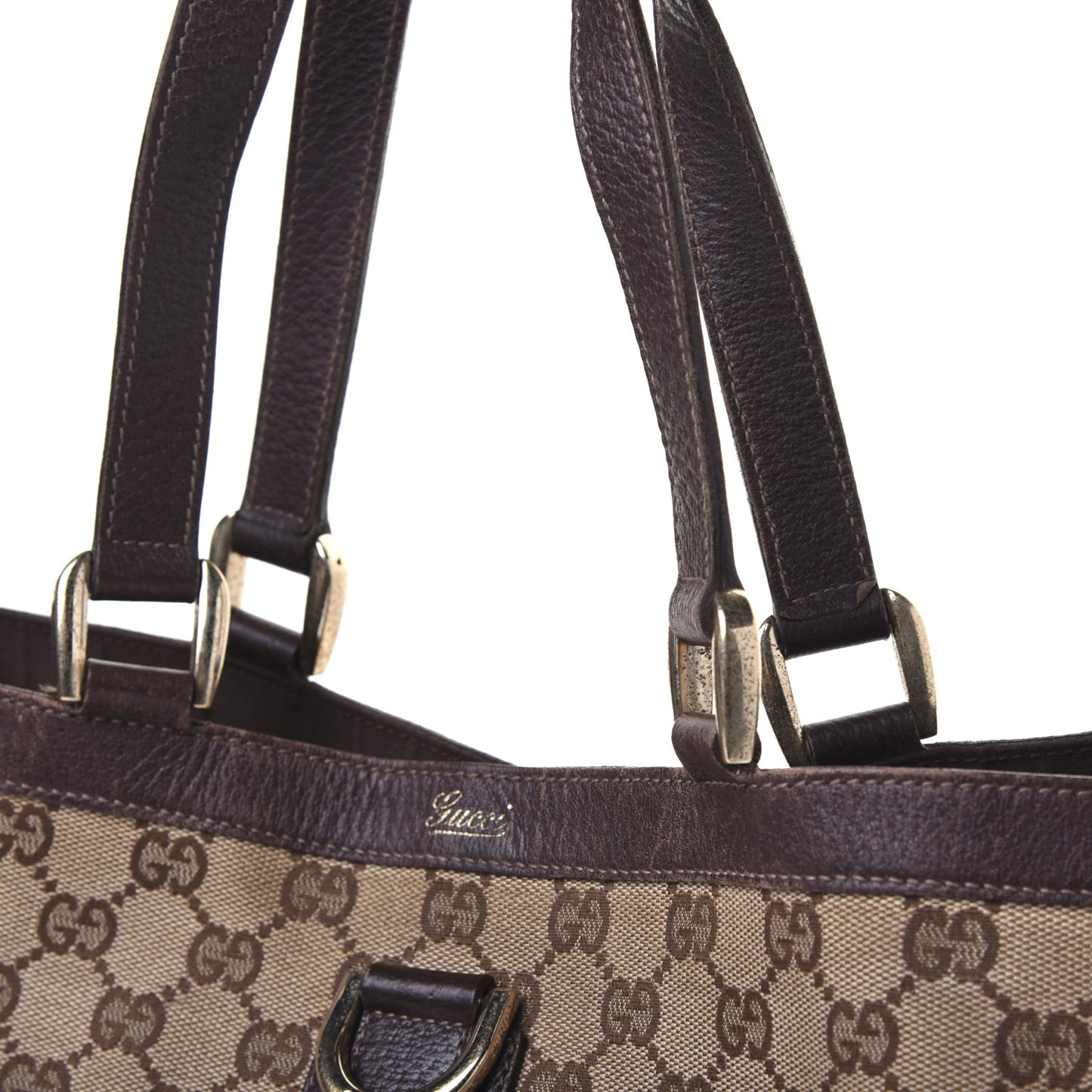 Monogram Large Abbey Tote Dark Brown