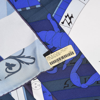 Hermes Silk Astrologie Nouvelle Scarf 90 Ciel Marine Blanc 3 of 4