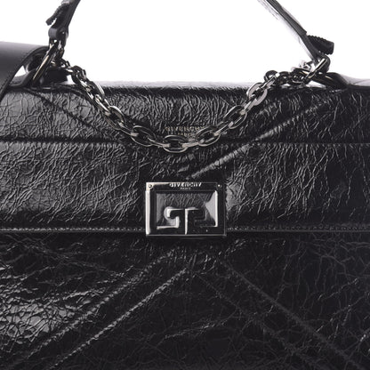 Givenchy Creased Patent Calfskin Medium ID Flap Black 7 of 9