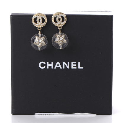 Chanel Resin Crystal CC Star Earrings Gold 5 of 5